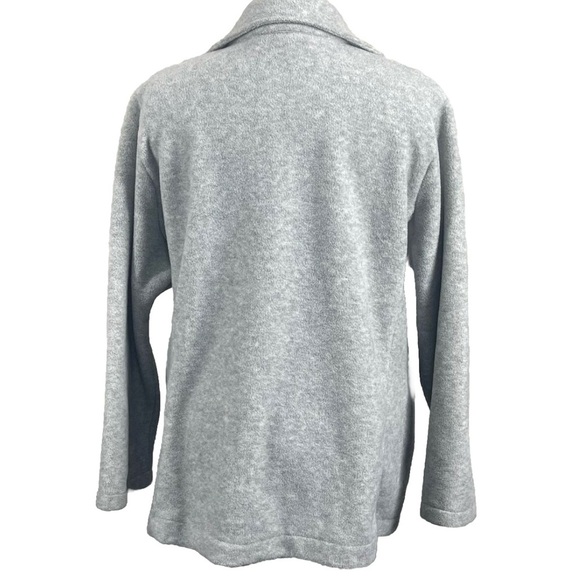 Talbot’s Women’s  Gray Pea Coat Sz 1X Single Breasted Fleece Collared Pockets - Picture 3 of 10